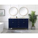 Williams 60 X 35 inch Blue and Brush Gold Vanity Sink Set