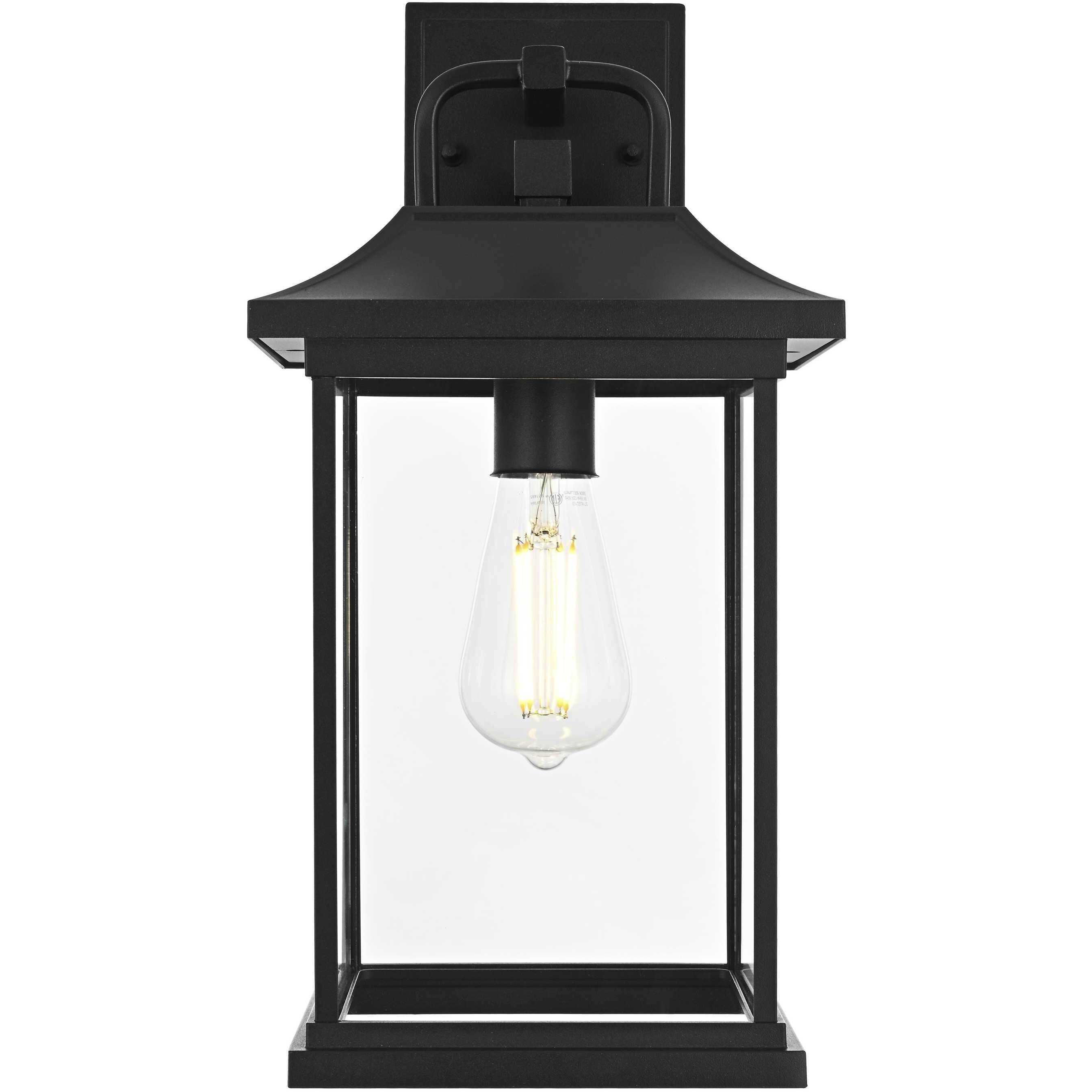 Saul 1 Light 16 inch Black Outdoor Wall Sconce