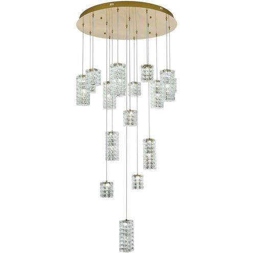 Aston 16 Light 32 inch Satin Gold Pendant Ceiling Light