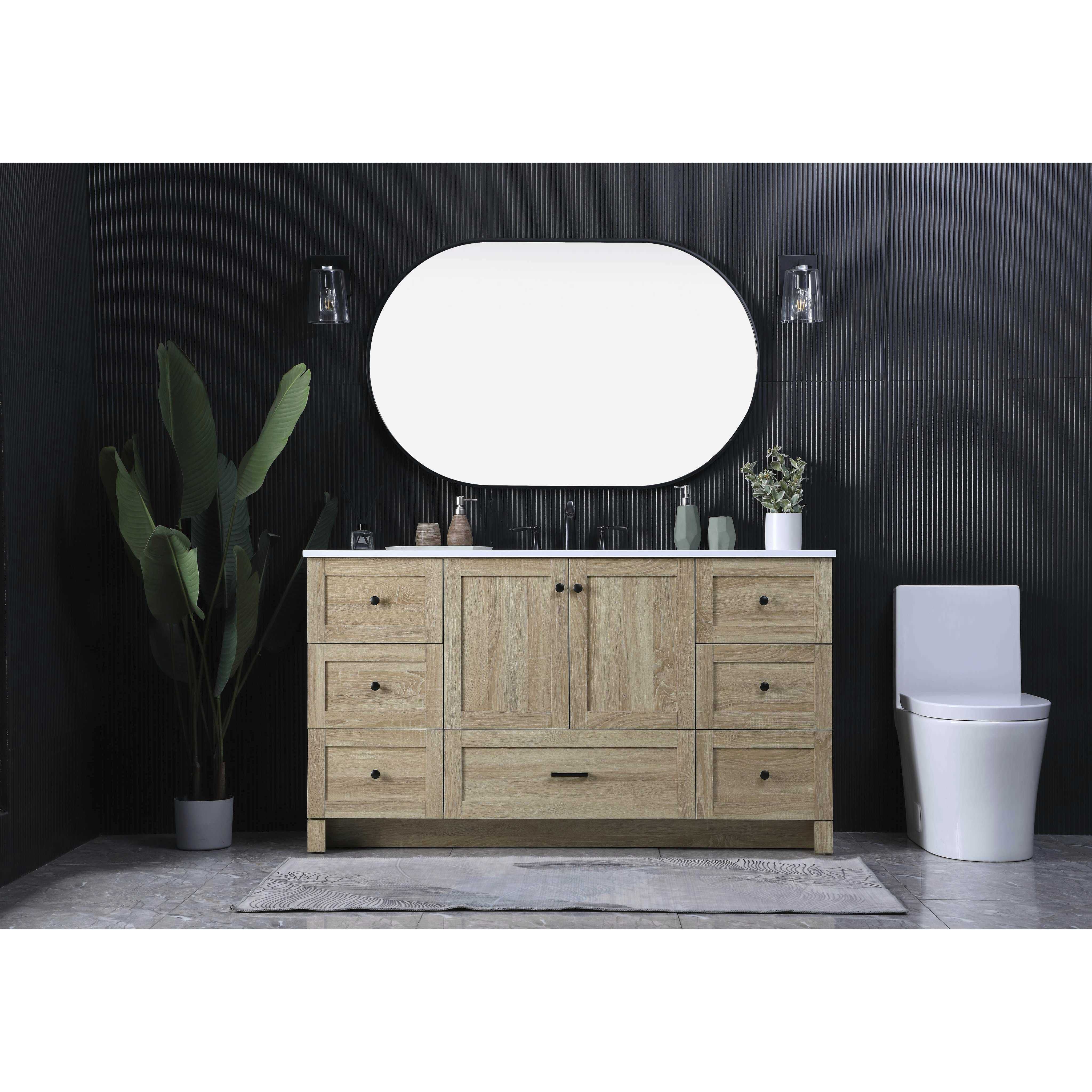 Soma 60 X 34 inch Mango Wood Bathroom Vanity Cabinet