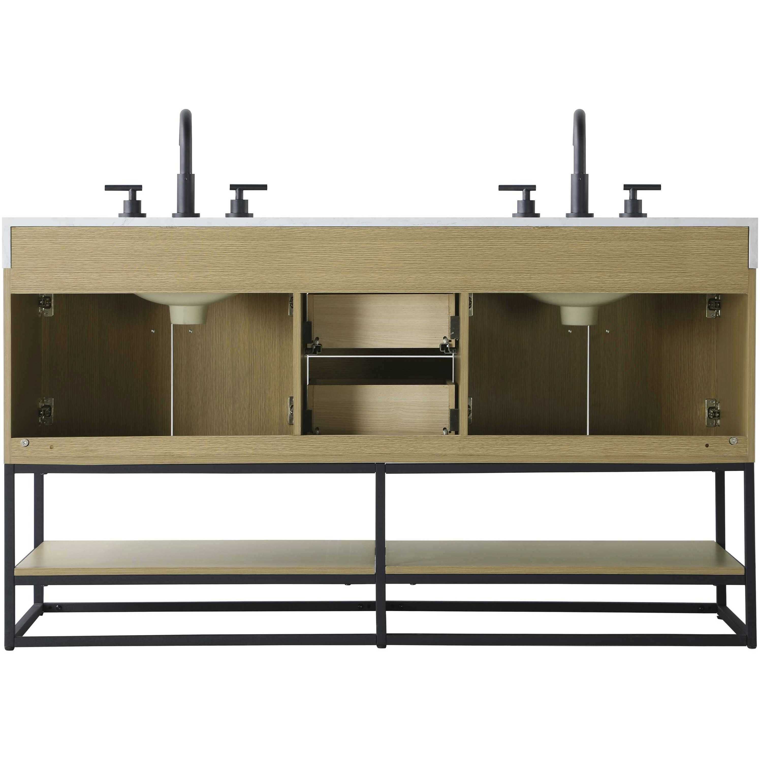 Caroline 60 X 34 inch Honey Brown Bathroom Vanity Cabinet