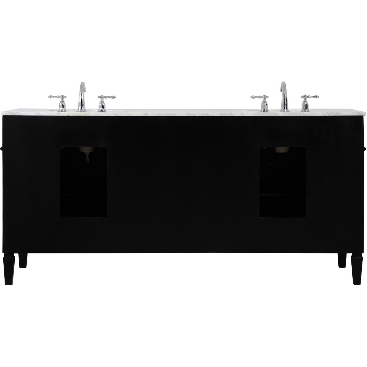 Park Avenue 72 X 21.5 X 35 inch Black Vanity Sink Set
