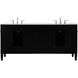 Park Avenue 72 X 21.5 X 35 inch Black Vanity Sink Set