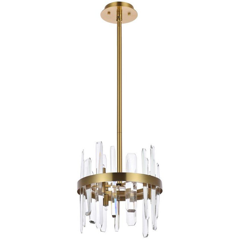 Serena 6 Light 12 inch Satin Gold Pendant Ceiling Light