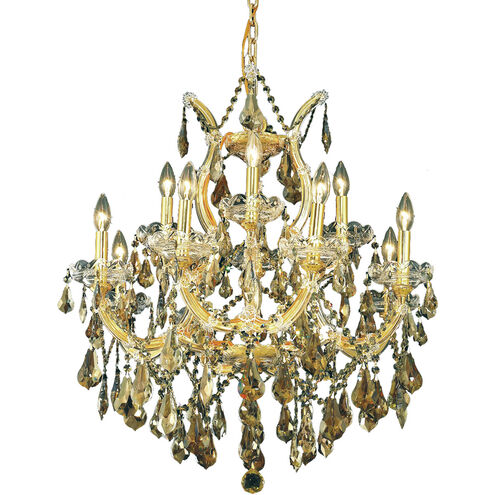 Maria Theresa 13 Light 27 inch Gold Dining Chandelier Ceiling Light in Golden Teak