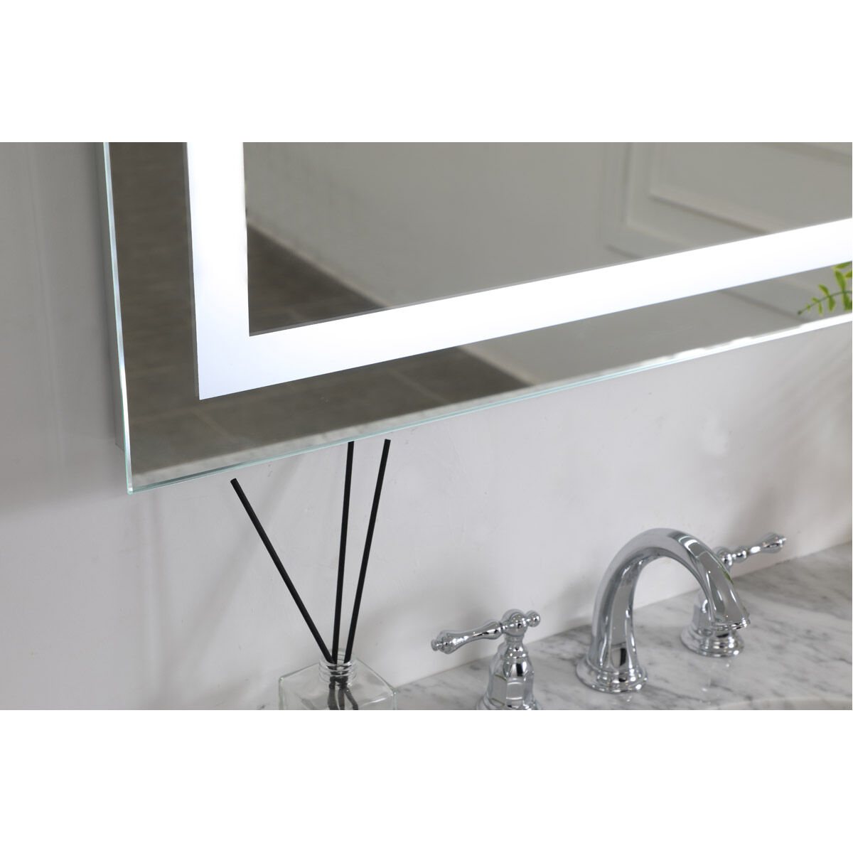 Helios 40 X 24 inch Silver Lighted Wall Mirror