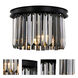 Sydney 3 Light 16 inch Matte Black Flush Mount Ceiling Light in Silver Shade, Urban Classic
