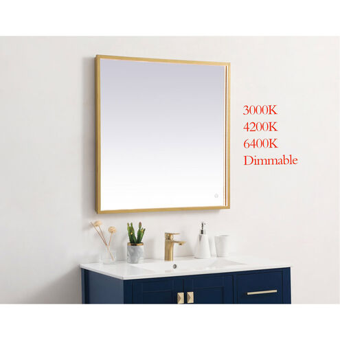 Pier 36 X 27 inch Brass LED Mirror