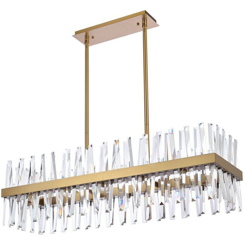 Serephina 24 Light 42 inch Satin Gold Linear Chandelier Ceiling Light