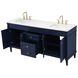 Bennett 72 X 21 X 35 inch Blue Vanity Sink Set
