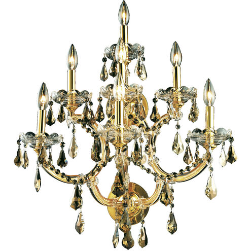Maria Theresa 7 Light 22 inch Gold Wall Sconce Wall Light in Golden Teak