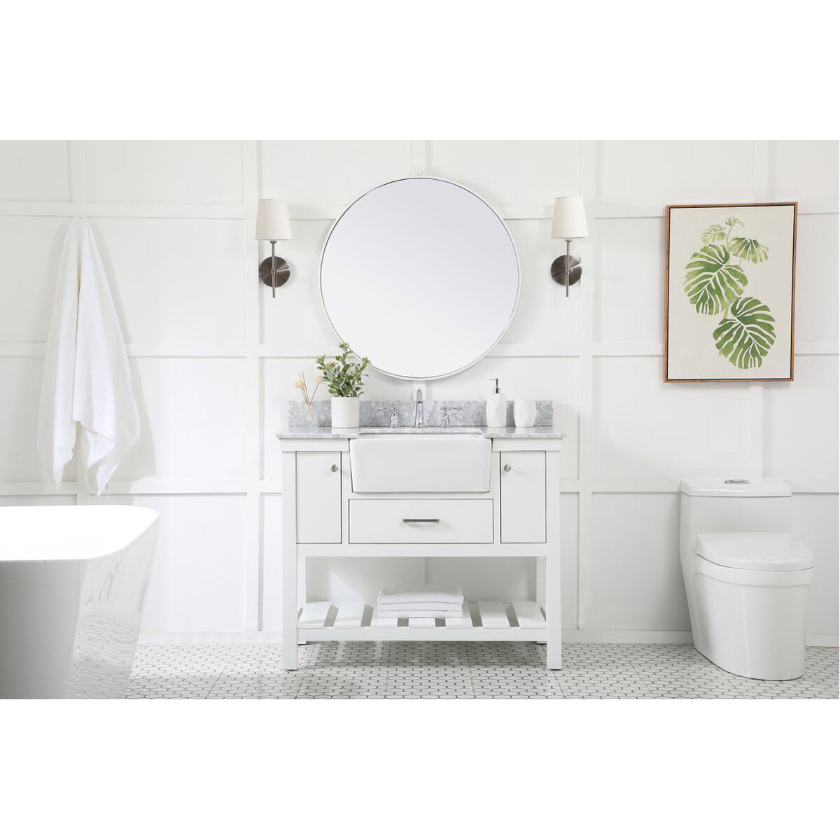 Clement 42 X 22 X 34 inch White Bathroom Vanity Cabinet