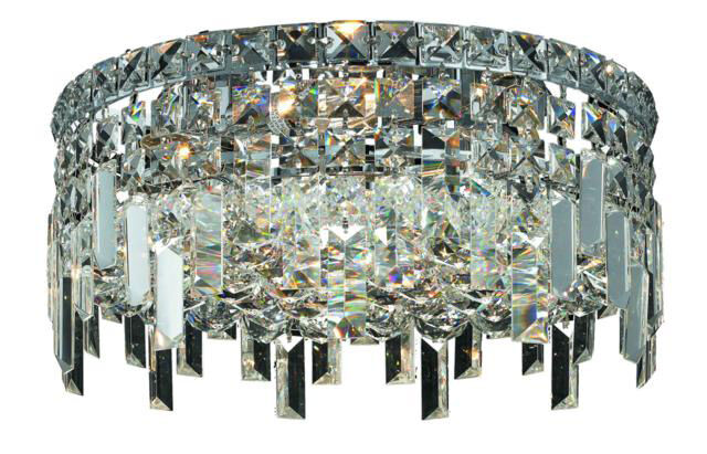 Maxime 4 Light 14 inch Chrome Flush Mount Ceiling Light in Royal Cut