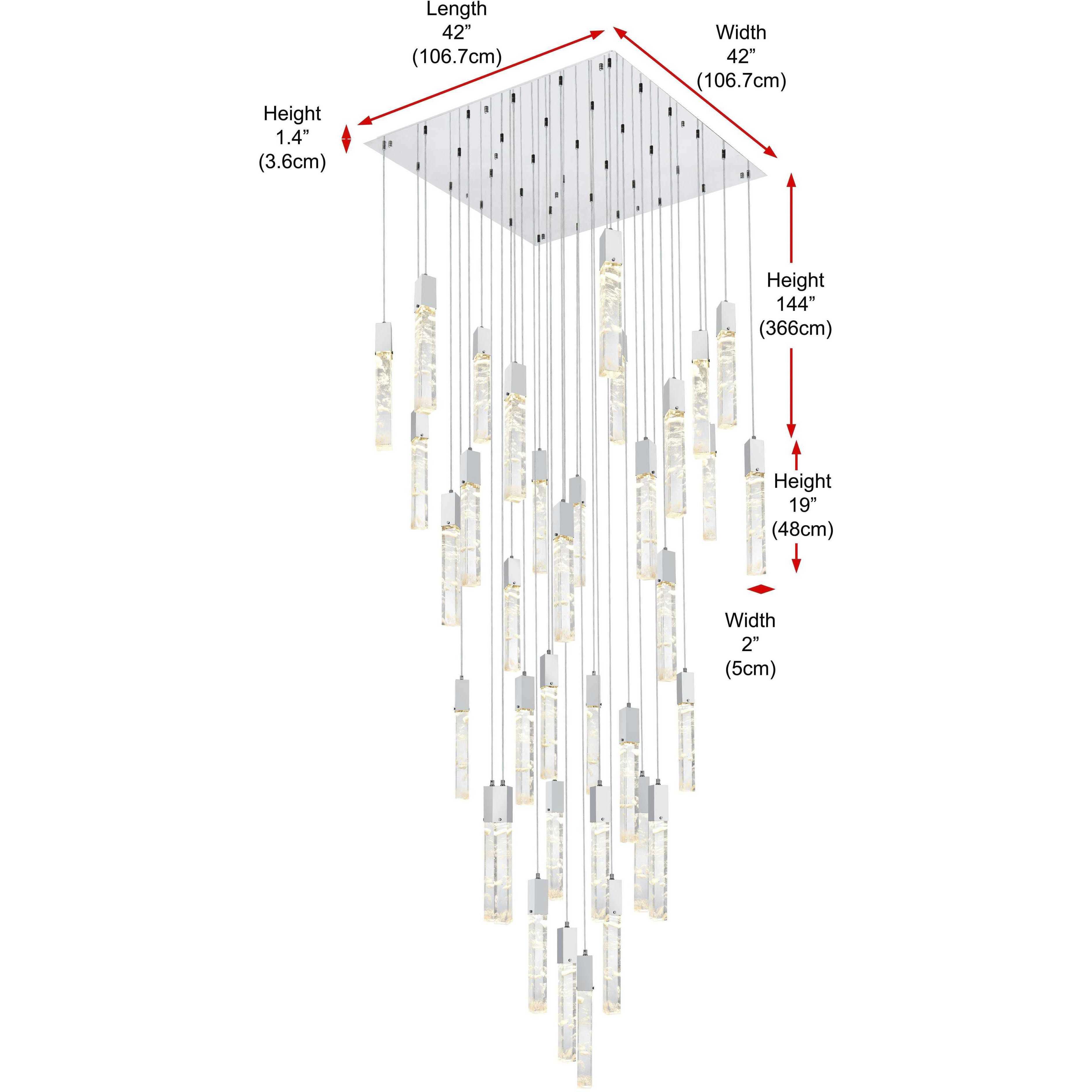Aurora 36 Light 42 inch Chrome Chandelier Ceiling Light