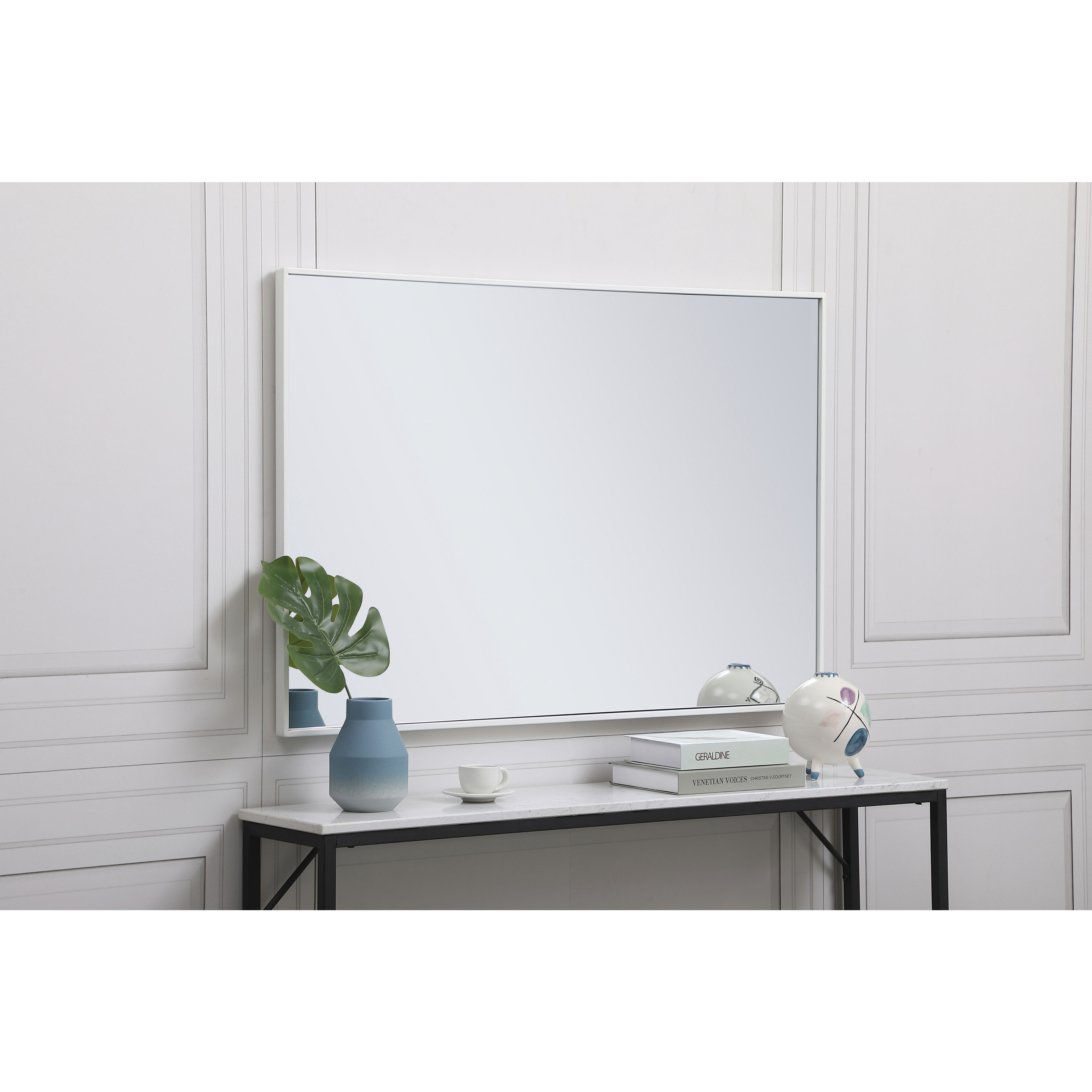 Monet 42 X 28 inch White Wall Mirror