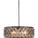 Madison 8 Light 32 inch Matte Black Pendant Ceiling Light in Silver Shade, Faceted Royal Cut, Urban Classic