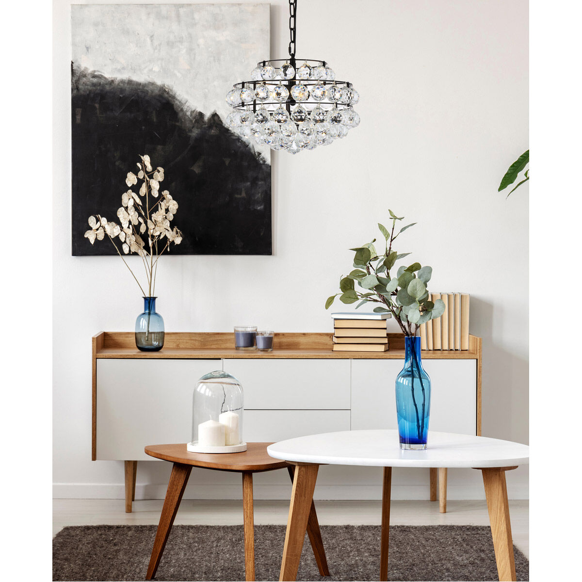 Savannah 3 Light 14 inch Black Pendant Ceiling Light