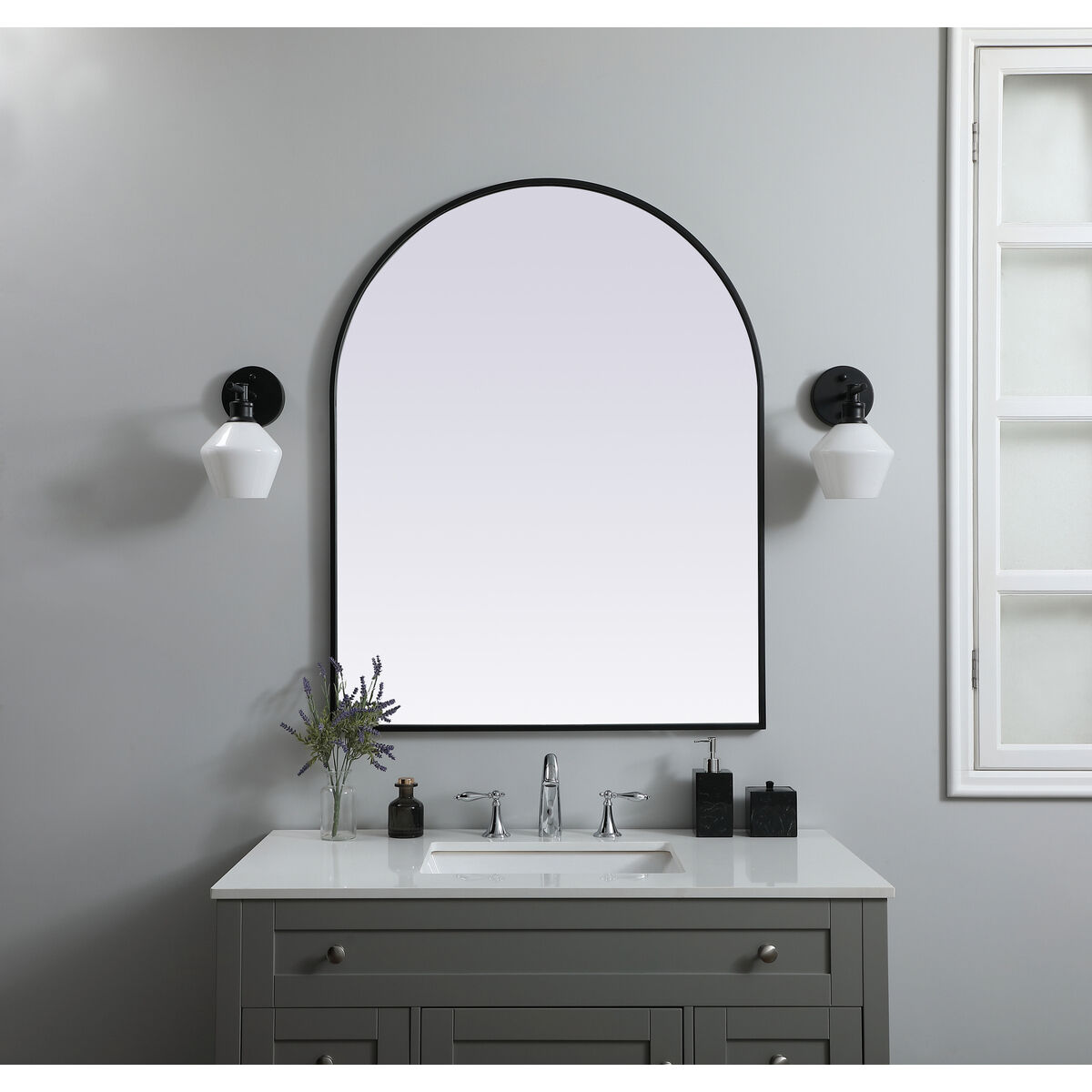 Ayra 42 X 33 inch Black Mirror in 33 x 42