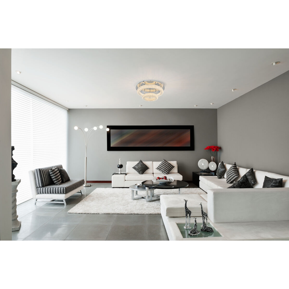 Bowen 2 Light 22 inch Chrome Flush Mount Ceiling Light