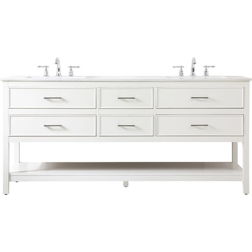 Sinclaire 72 X 22 X 34 inch White Vanity Sink Set