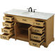Americana 60 X 22 X 35 inch Natural Wood Vanity Sink Set