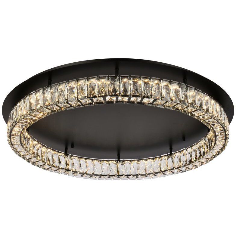 Monroe 1 Light 33 inch Black Flush Mount Ceiling Light