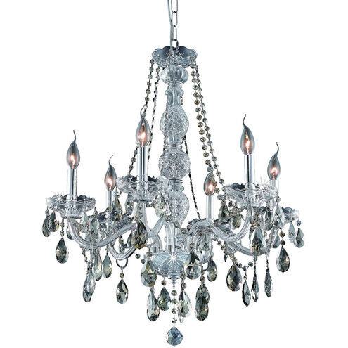 Verona 6 Light 24 inch Chrome Dining Chandelier Ceiling Light in Golden Teak, Royal Cut