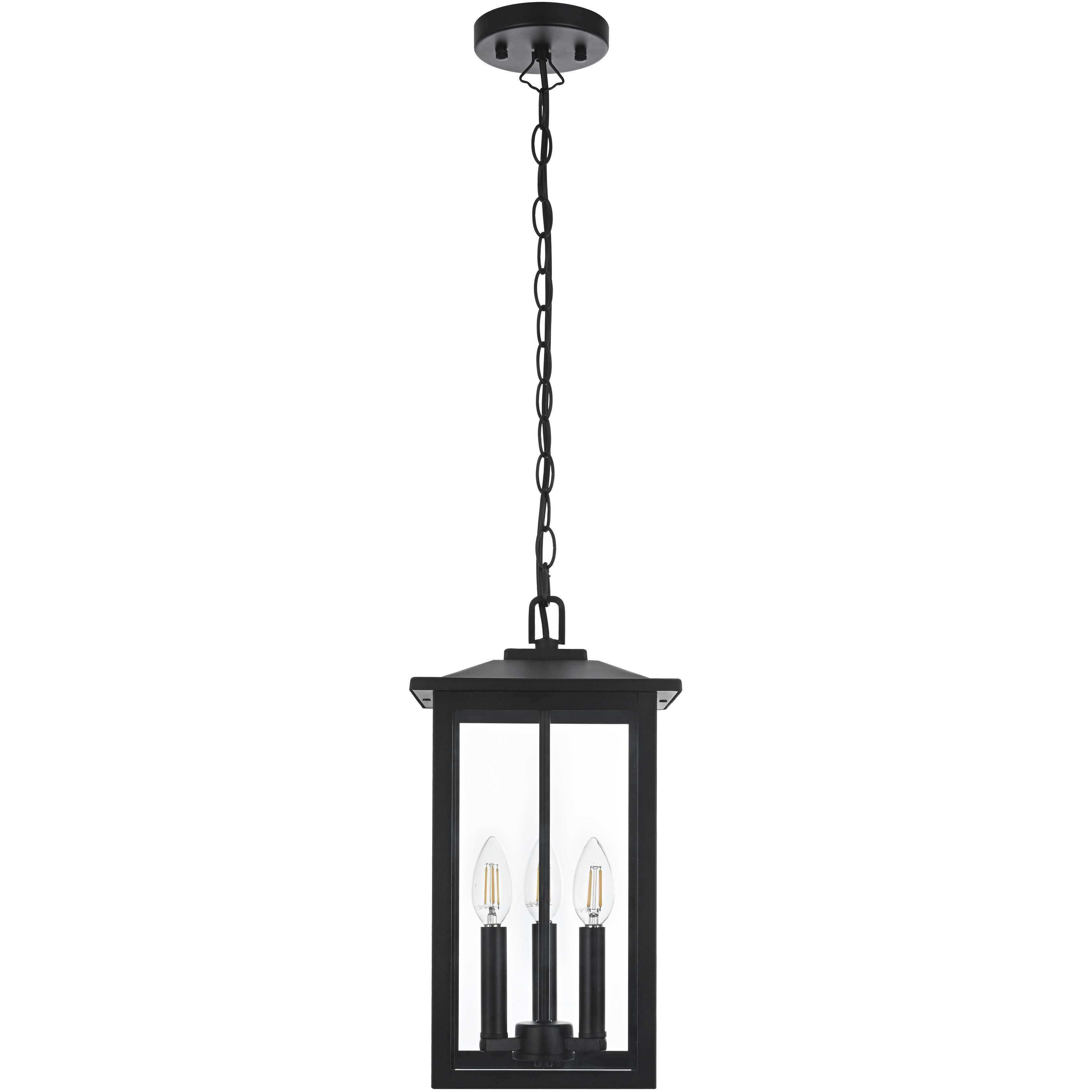 Carlisle 3 Light 9 inch Black Outdoor Pendant