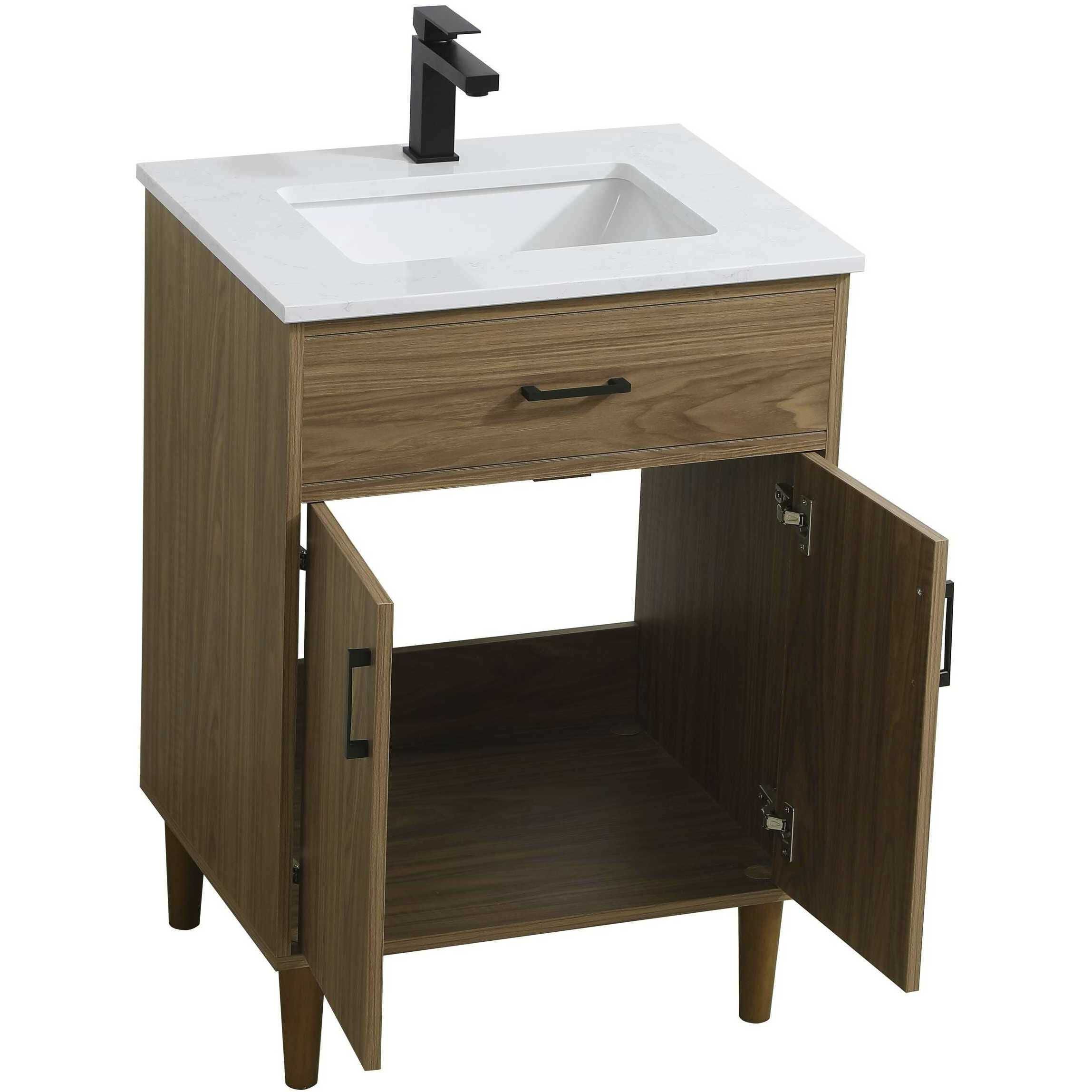 Chandler 24 X 34 inch Walnut Brown Bathroom Vanity Cabinet