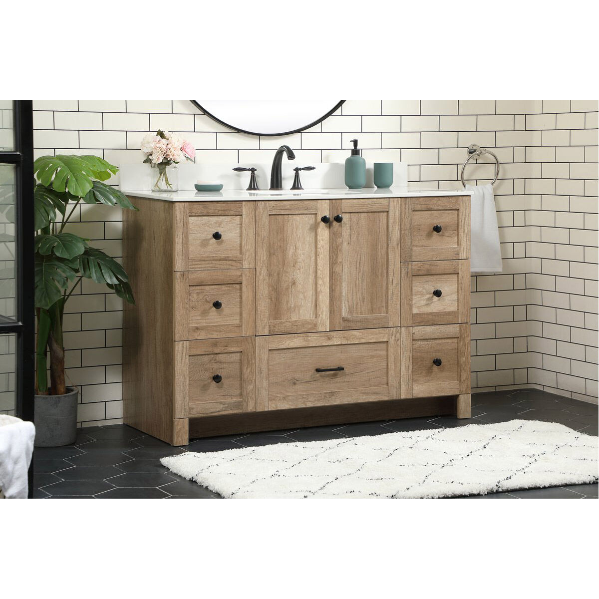 Soma 48 X 19 X 34 inch Natural Oak Vanity Sink Set