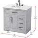 Remington 36 X 35 inch Grey Bathroom Vanity Cabinet