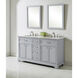 Americana 60 X 35 inch Light Grey with Carrara White Marble Vanity Set in Gray