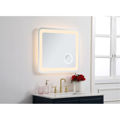 Lux 30 X 27 inch Glossy White Lighted Wall Mirror