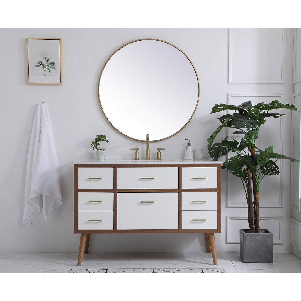 Boise 48 X 34 inch White Vanity Sink Set