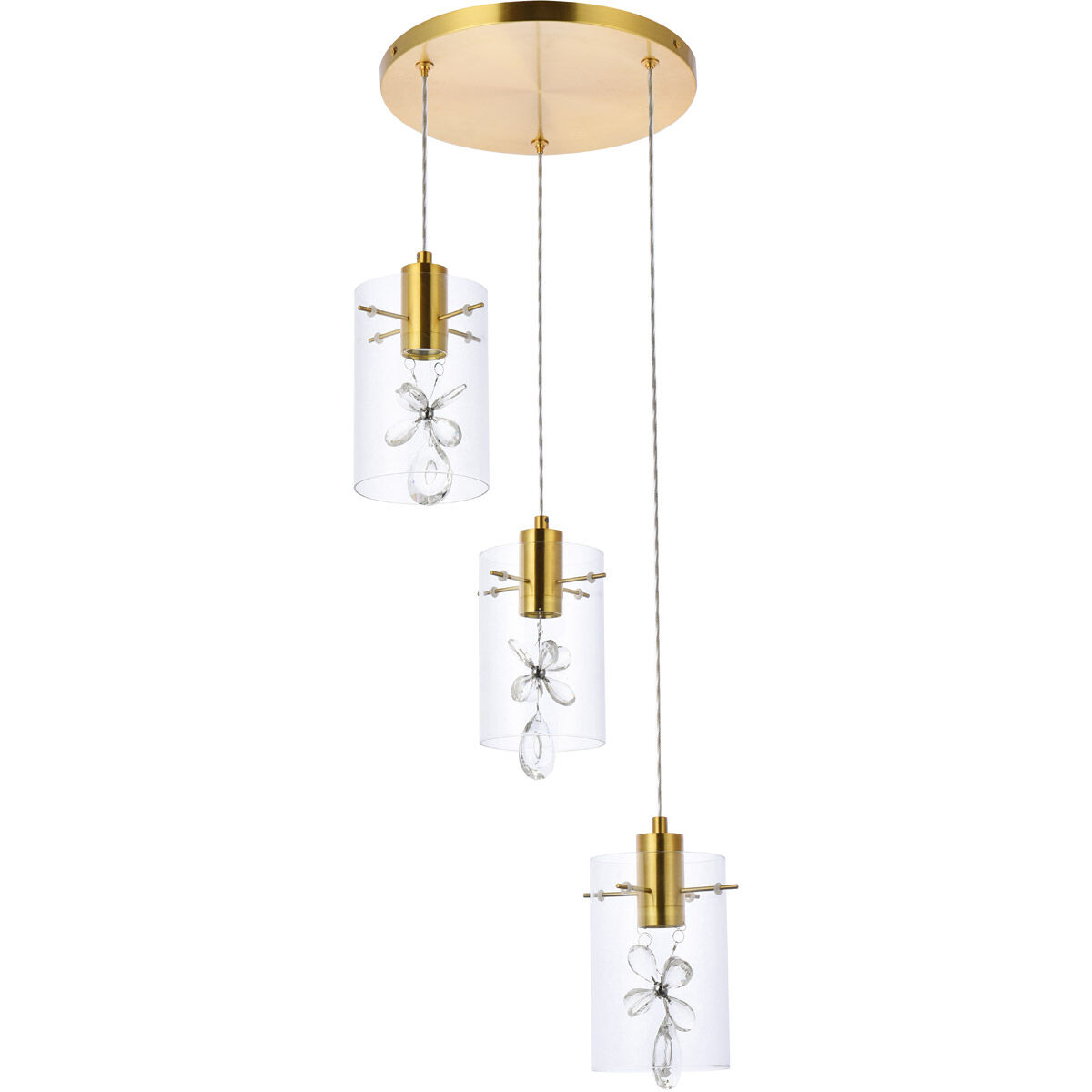 Hana 3 Light 16 inch Gold Pendant Ceiling Light