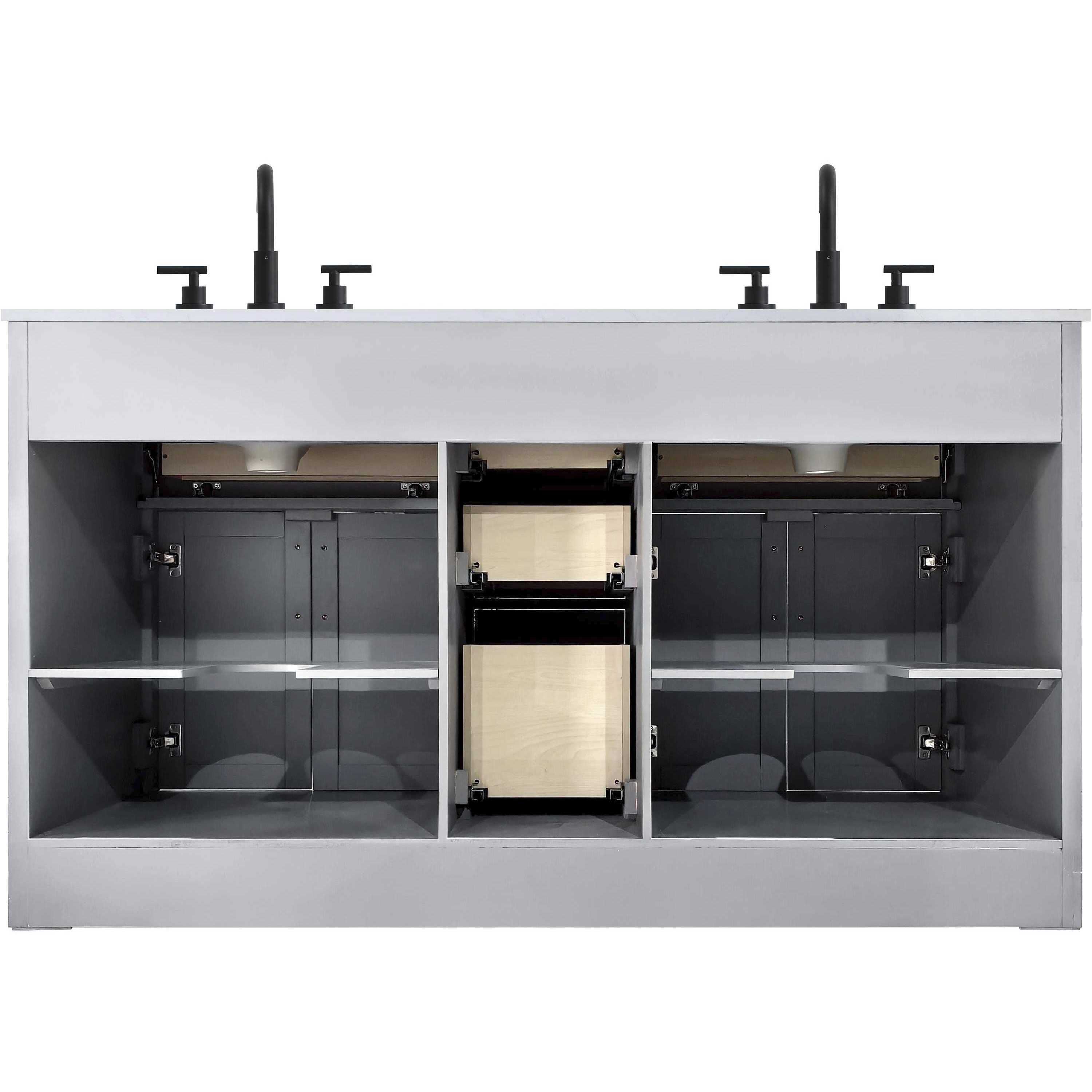 Alden 60 X 35 inch Grey Bathroom Vanity Cabinet