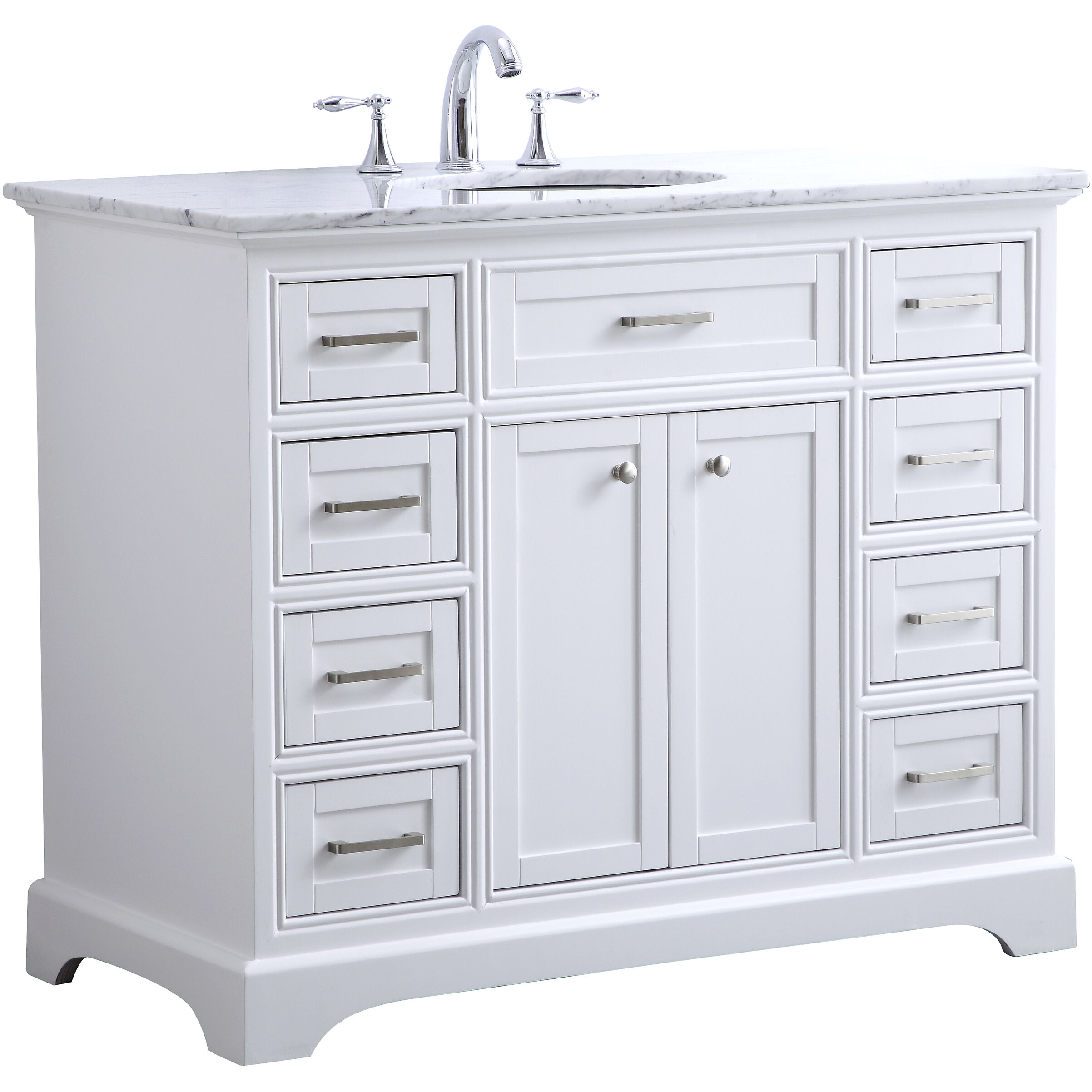 Americana 84 X 21.5 X 70 inch White Vanity Sink Set