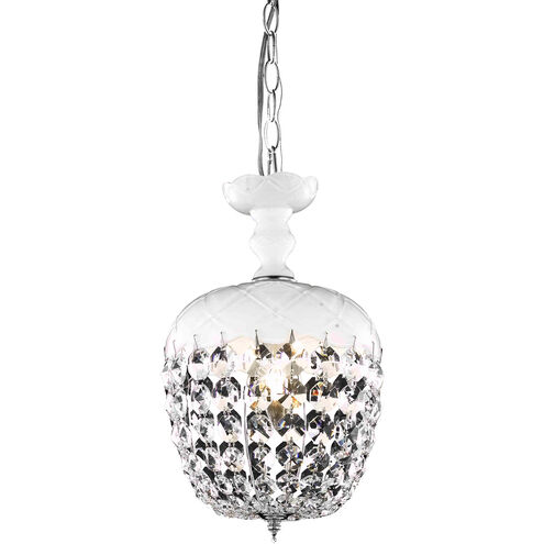 Rococo 1 Light 8 inch White Pendant Ceiling Light in Clear