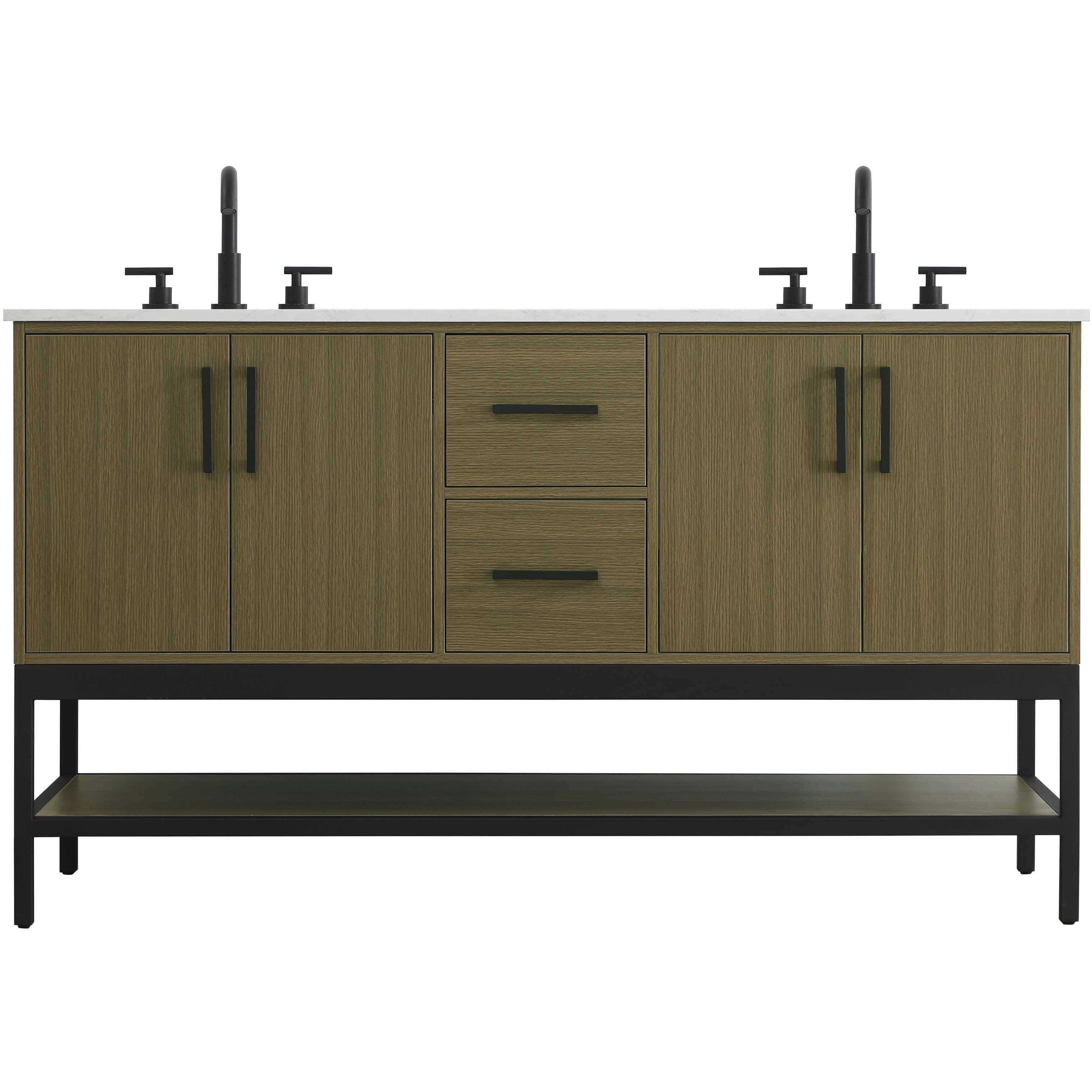 Lennox 60 X 34 inch Chestnut Brown Bathroom Vanity Cabinet