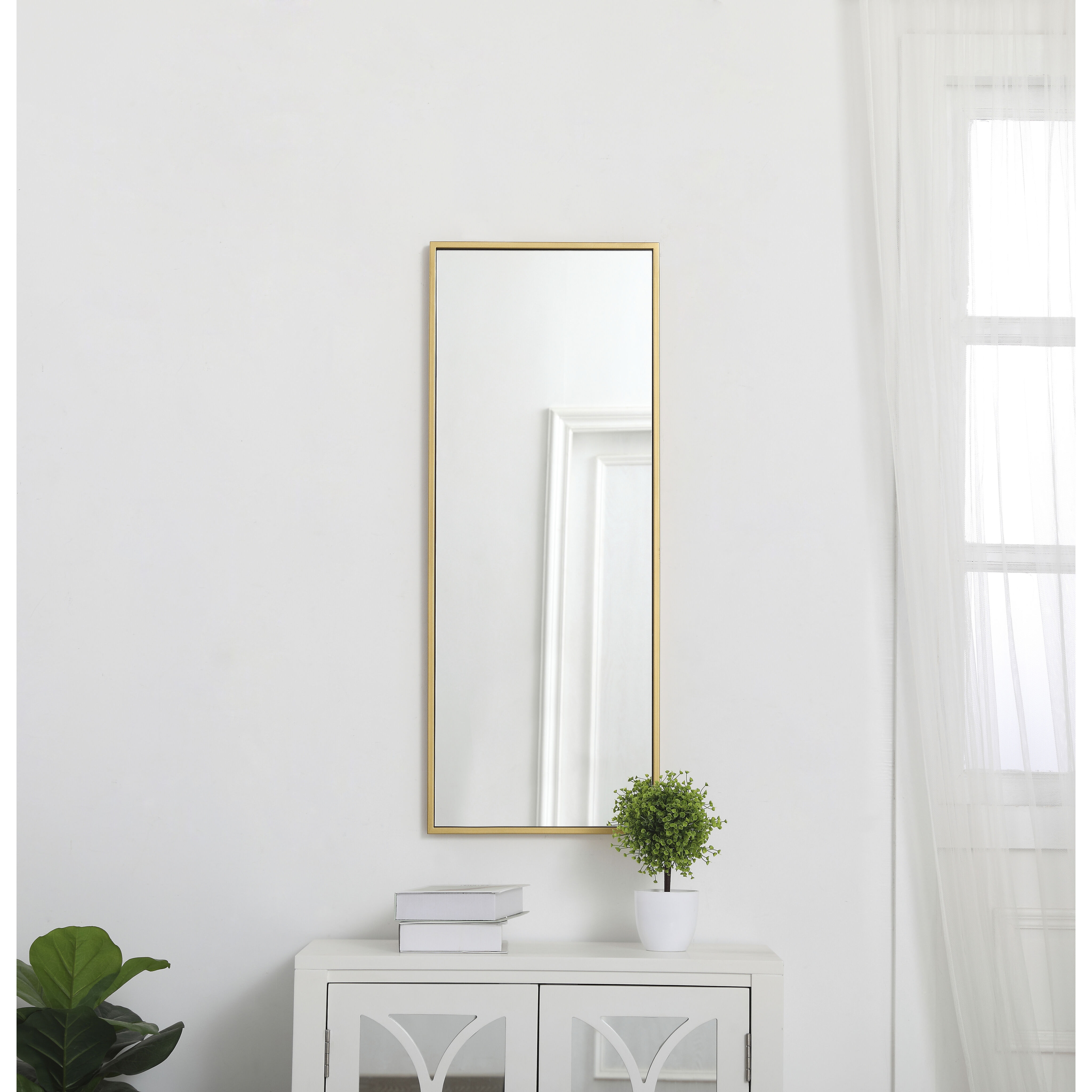 Elegant Lighting MR41436BR Monet 36 X 14 inch Brass Wall Mirror