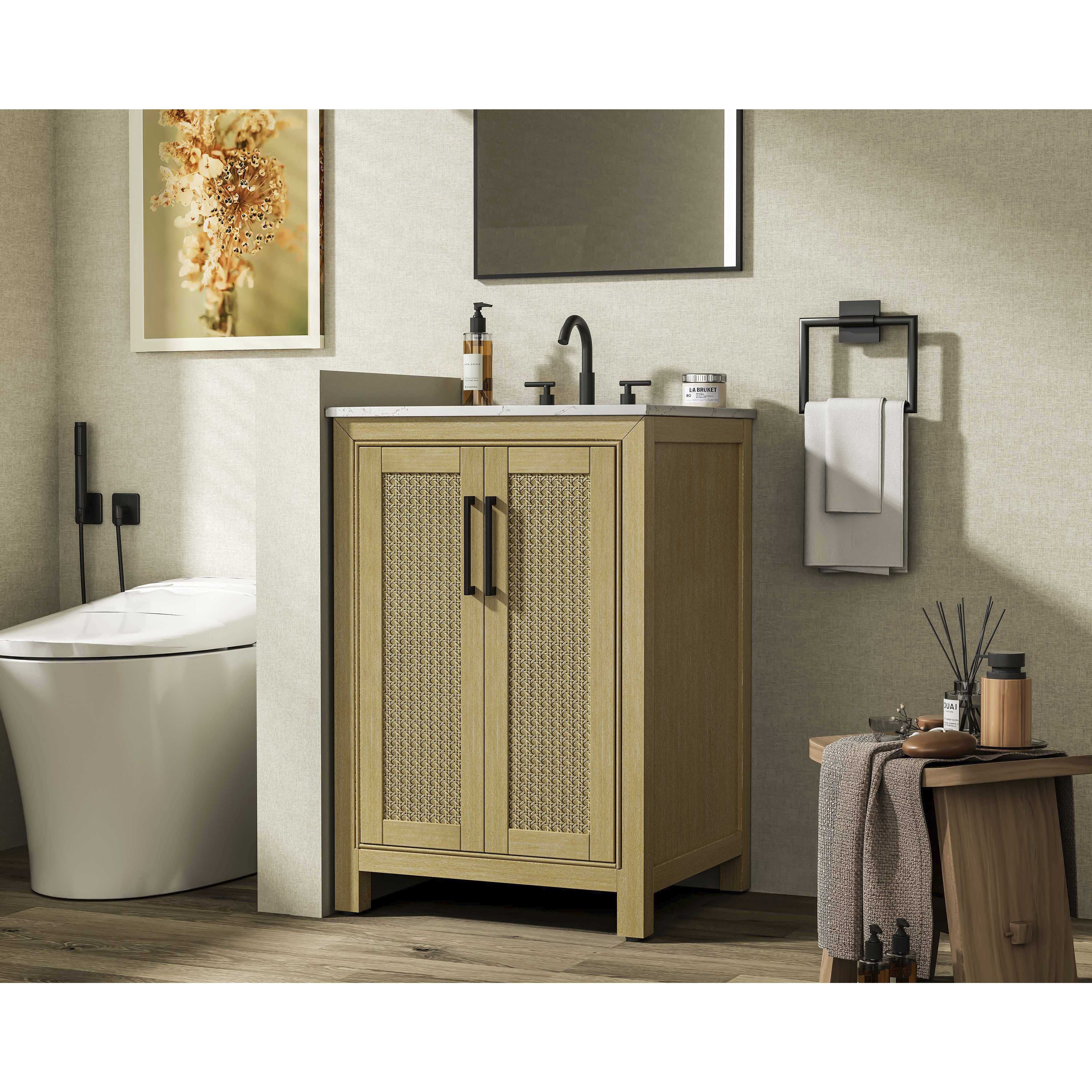 Alina 24 X 35 inch Linen Oak Bathroom Vanity Cabinet