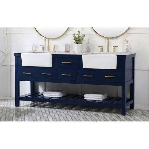 Clement 72 X 22 X 34 inch Blue Bathroom Vanity Cabinet
