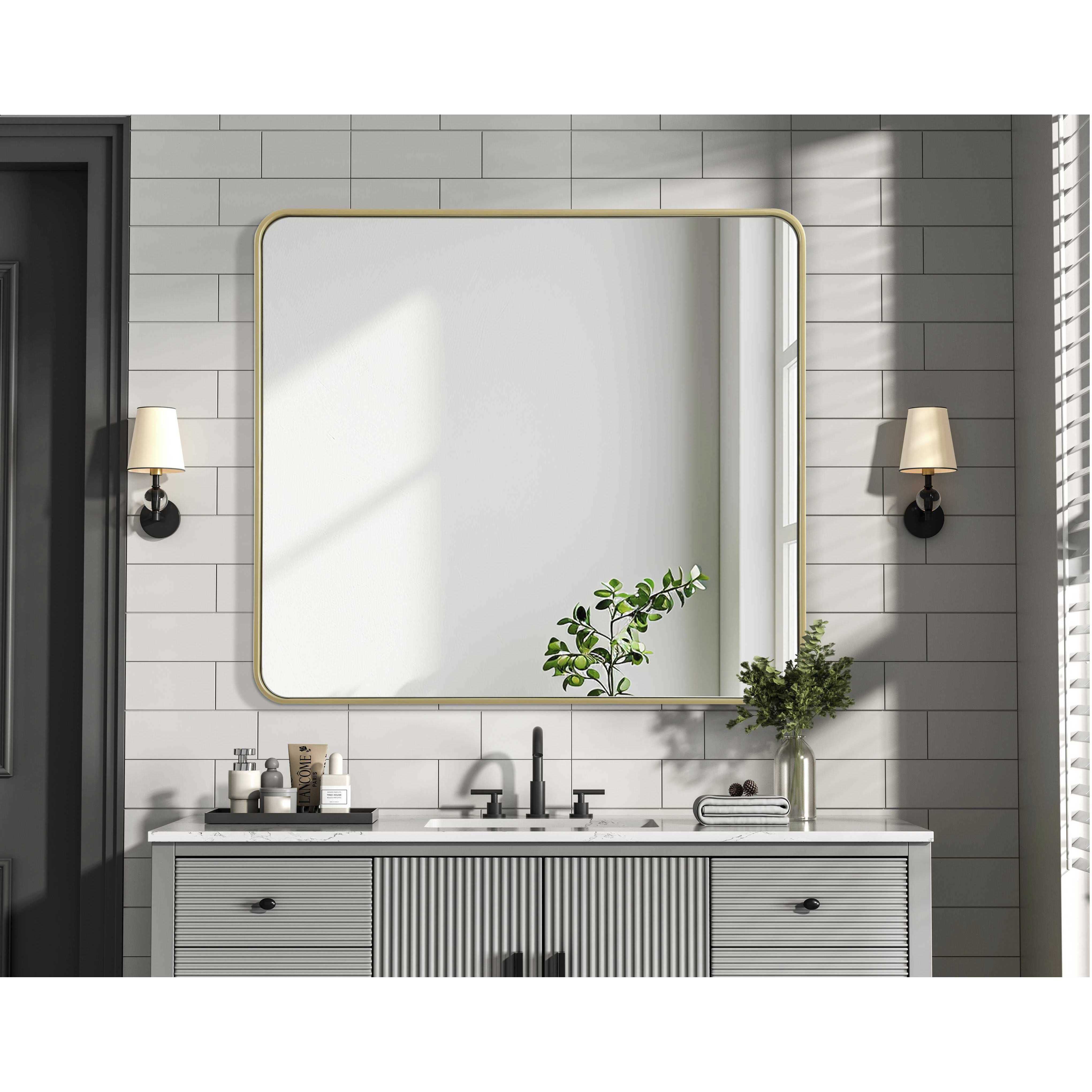 Remy 40 X 36 inch Brass Mirror