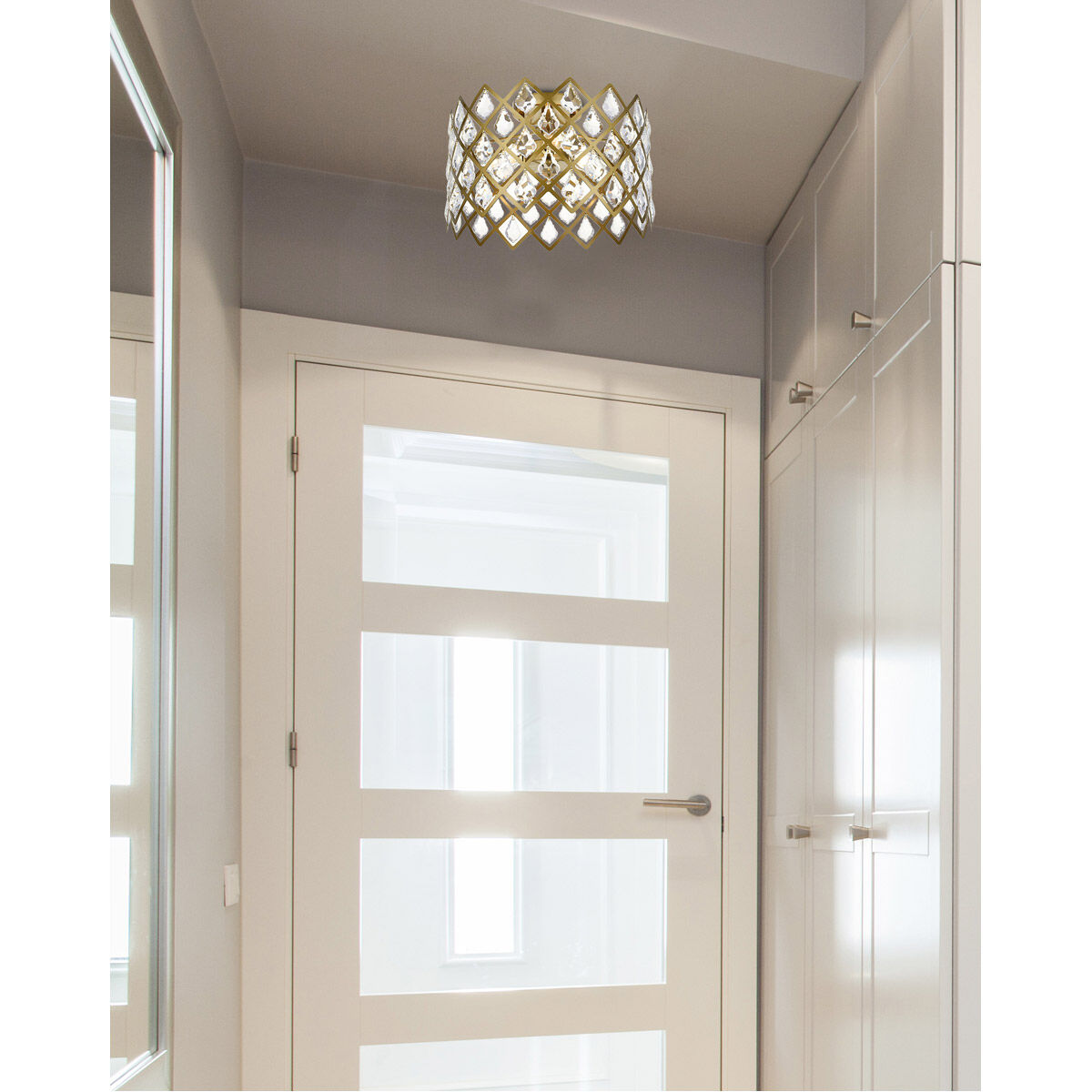 Lyla 3 Light 13 inch Brass Flush Mount Ceiling Light