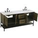 Lennox 72 X 34 inch Chestnut Brown Bathroom Vanity Cabinet