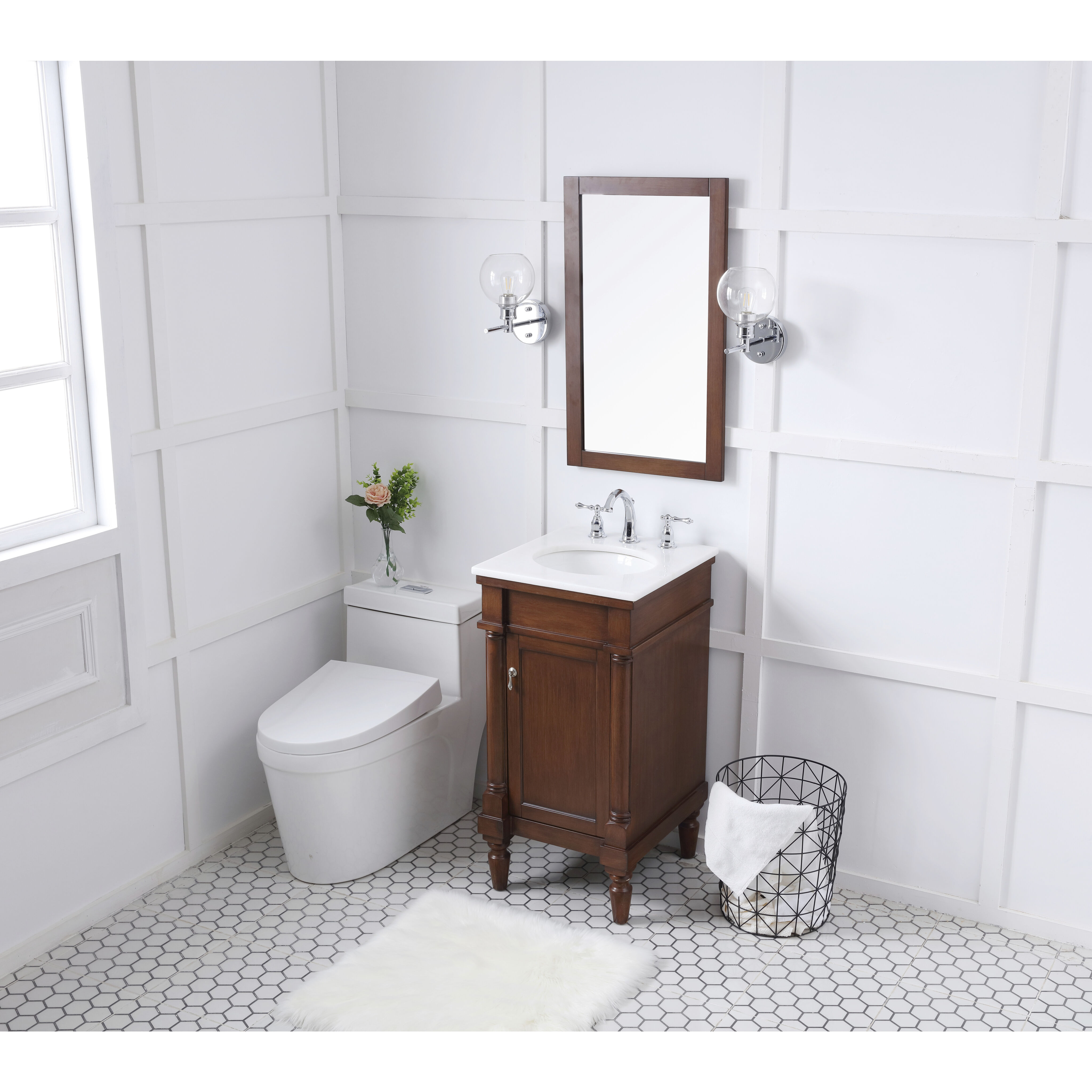 Lexington 19 X 18 X 35 inch Walnut Vanity Sink Set 