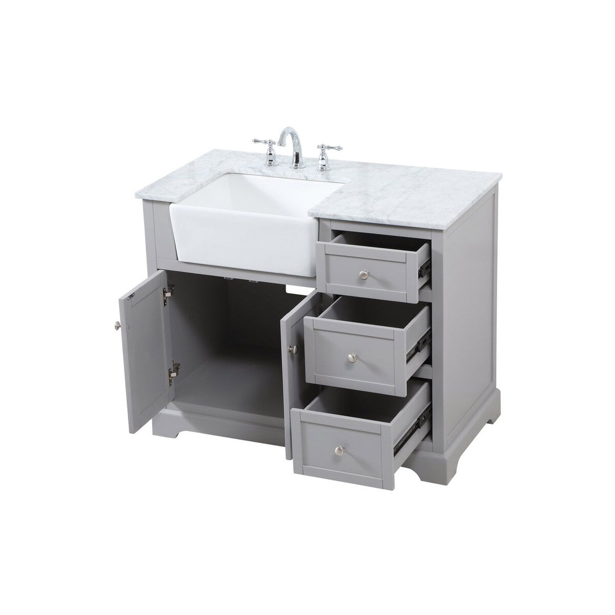 Franklin 42 X 22 X 34.75 inch Grey Bathroom Vanity Cabinet