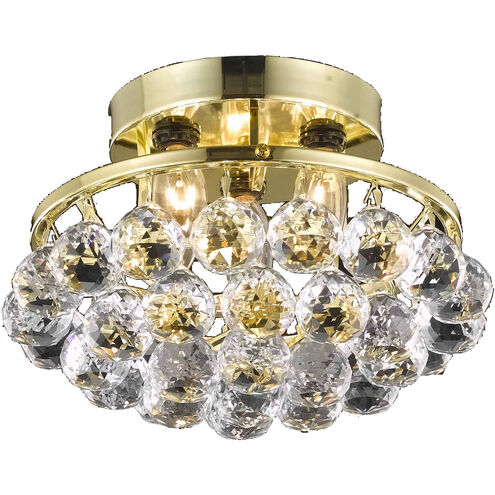 Corona 3 Light 10 inch Gold Flush Mount Ceiling Light