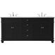 Wesley 72 X 22 X 35 inch Black Vanity Sink Set