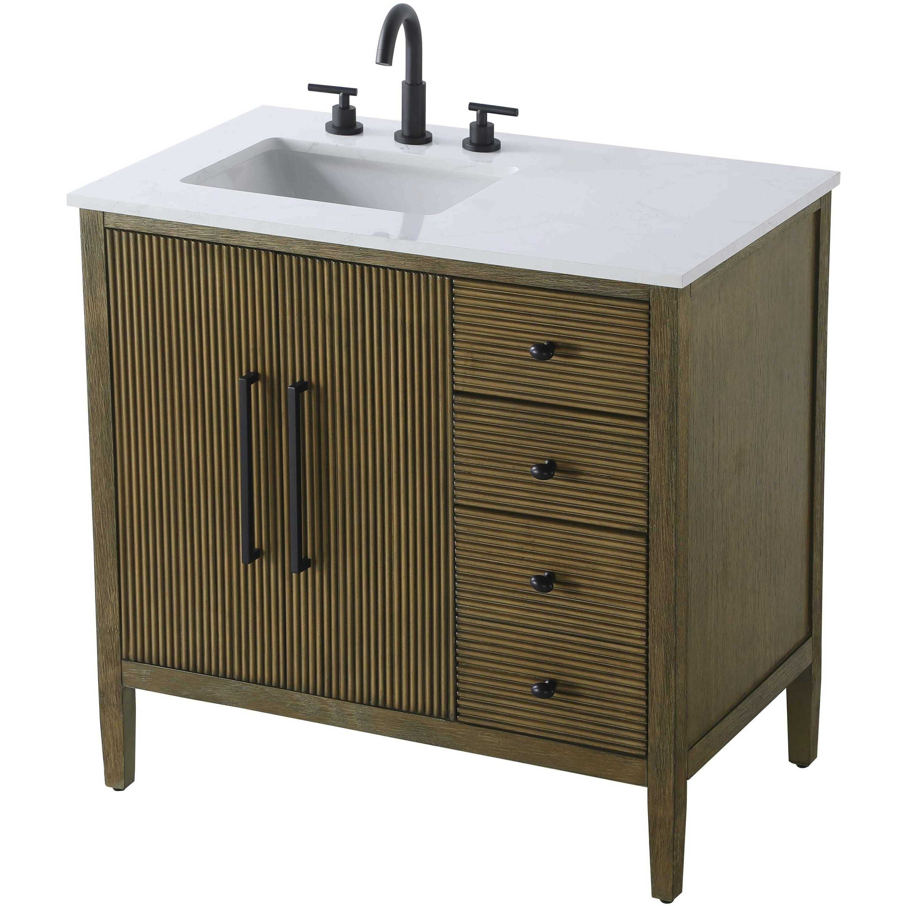 Blakely 36 X 34 inch Hazel Oak Bathroom Vanity Cabinet